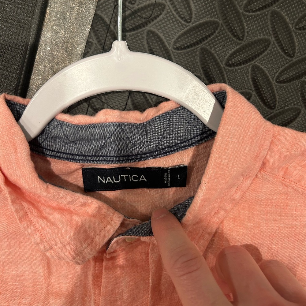 Nautica Men's Casual Button Down Shirt - Coral